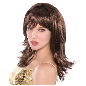 Image de BROWN FEATHER SHAG BROWN WIG