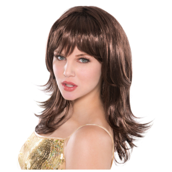 Picture of BROWN FEATHER SHAG BROWN WIG