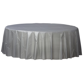 Picture of SILVER ROUND TABLE COVER 84"     