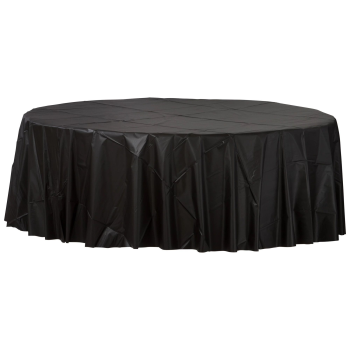 Picture of BLACK ROUND TABLE COVER 84"  