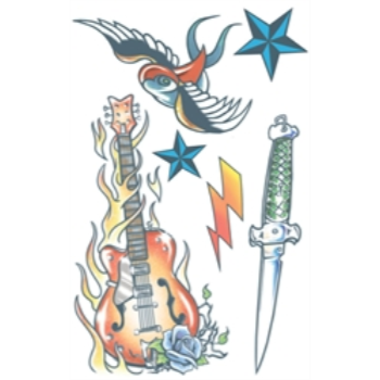 Image de TATTOO - GUITAR AND FLAMES - TATTOO