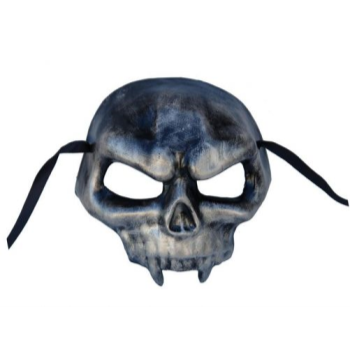 Picture of SKULL HALF MASK - BLACK/GOLD