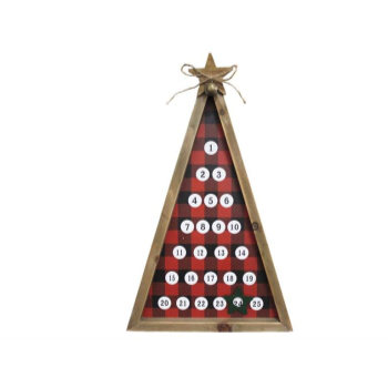 Picture of DECOR - CHRISTMAS TREE BUFFALO PLAID ADVENT CALENDAR