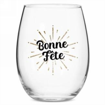 Image de GIFTLINE - BONNE FETE STEMLESS WINE GLASS