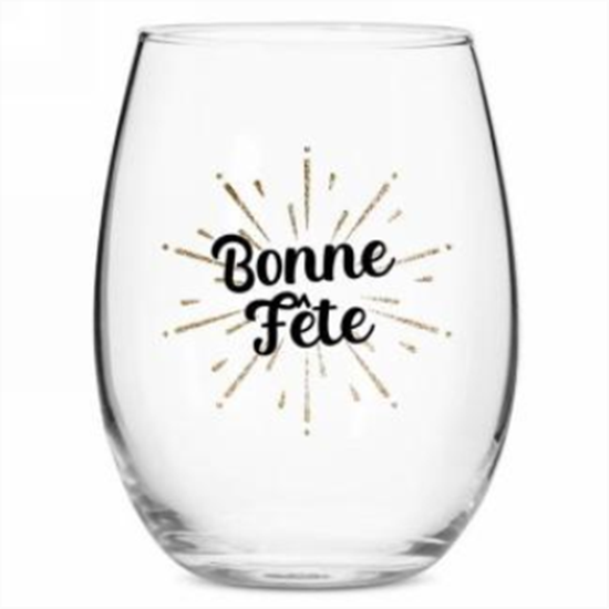 Image sur GIFTLINE - BONNE FETE STEMLESS WINE GLASS