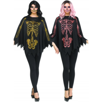 Image de SKELETON GLITTER PONCHO - ASSORTED