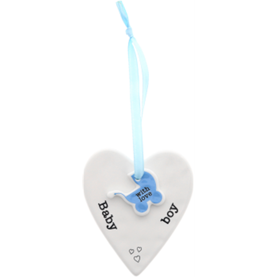 Image sur DECOR - BABY BOY - 3'' CERAMIC KEEPSAKE HEART PLAQUE