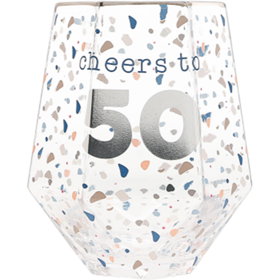 Image sur 50th - CHEERS TO 50 GEOMETRIC GLASS