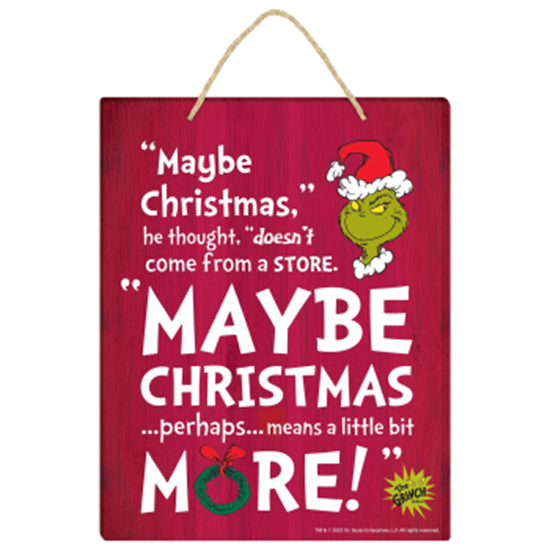 Image sur DECOR - GRINCH MAYBE CHRISTMAS QUOTE MDF SIGN