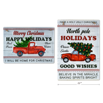 Picture of DECOR - CHRISTMAS EMBOSSED METAL OLD FASHION SIGNS