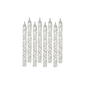 Picture of LARGE GLITTER SPIRAL CANDLES - WHITE