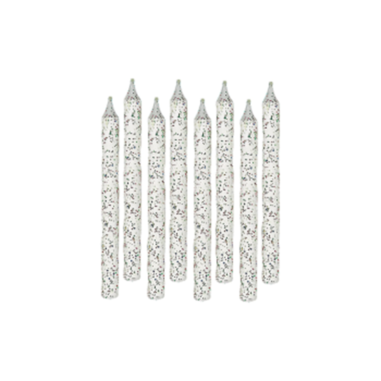 Picture of LARGE GLITTER SPIRAL CANDLES - WHITE