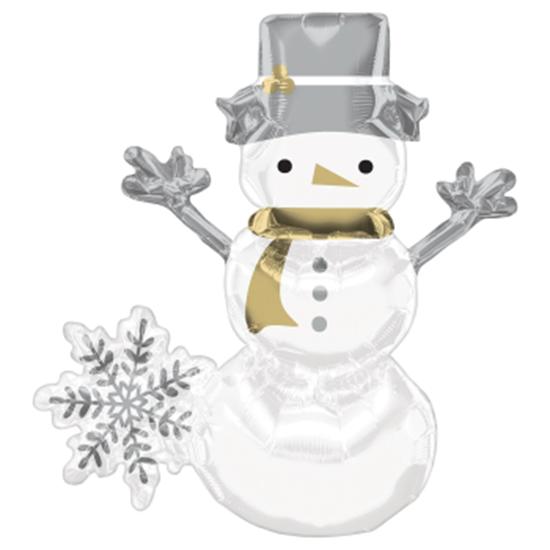 Image sur 20" SNOWMAN AND SNOWFLAKE AIR-FILLED BALLOON