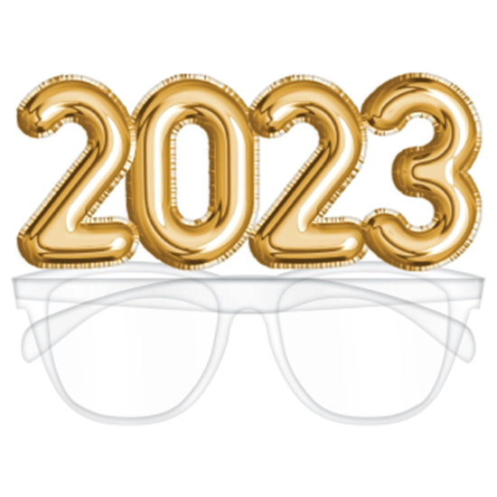 Image sur 2023 GOLD BALLOON NUMBER GLASSES