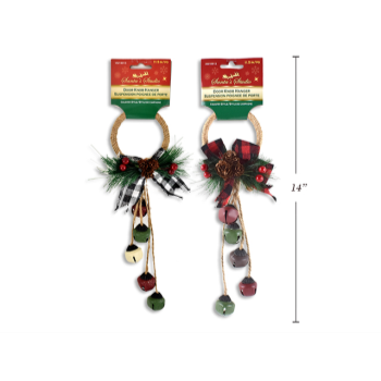 Image de DECOR - CHRISTMAS COUNTRY STYLE DOOR KNOB HANGER WITH BELLS