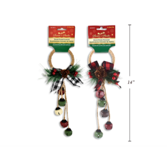 Image sur DECOR - CHRISTMAS COUNTRY STYLE DOOR KNOB HANGER WITH BELLS