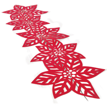 Image de TABLEWARE - POINSETTIA DIE-CUT TABLE RUNNER