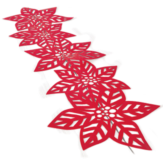 Image sur TABLEWARE - POINSETTIA DIE-CUT TABLE RUNNER