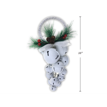 Image de DECOR - CHRISTMAS GLITTER WHITE JINGLE BELL DOOR HANGER