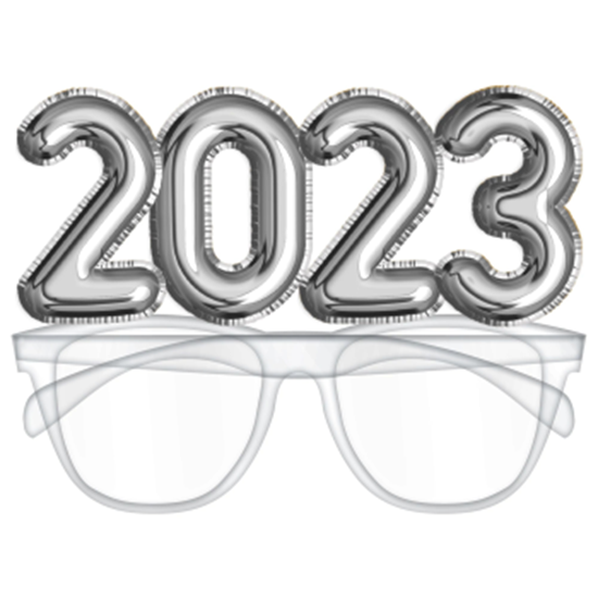 Image sur 2023 SILVER BALLOON NUMBER GLASSES