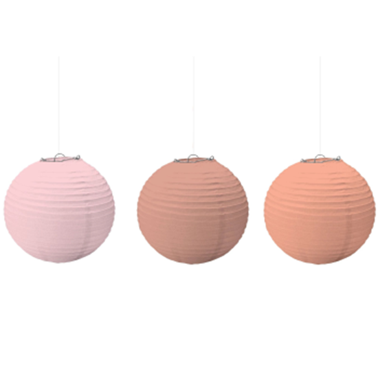 Image sur ROSE GOLD/BLUSH PAPER LANTERNS - 9 1/2"