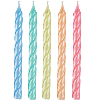 Picture of PASTEL PEARLIZED SPIRAL CANDLES