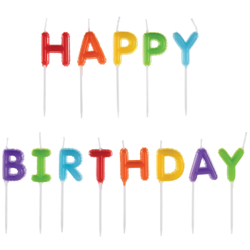 Picture of HAPPY BIRTHDAY BALLOON PICK CANDLES - PRIMARY