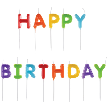 Image de HAPPY BIRTHDAY BALLOON PICK CANDLES - PRIMARY