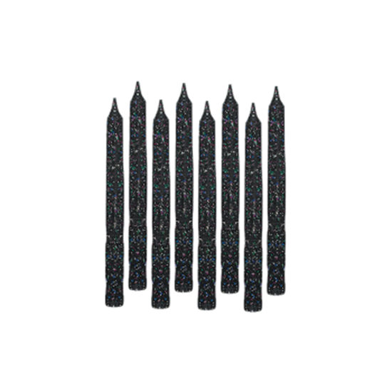 Picture of LARGE GLITTER SPIRAL CANDLES - BLACK