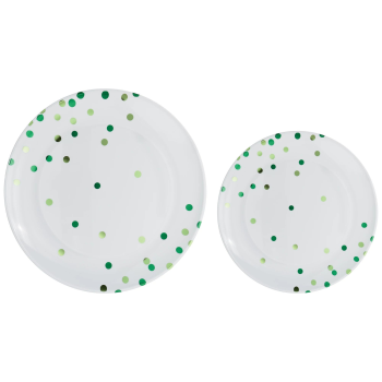 Picture of GREEN DOTS MULTI PACK PREMIUM PLASTIC PLATES 