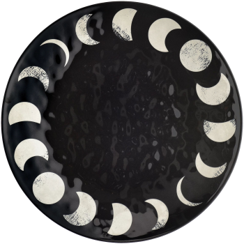 Picture of BLACK AND WHITE MOON ROUND PLATTER
