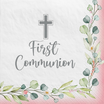 Image de TABLEWARE - MY FIRST COMMUNION BEVERAGE NAPKINS - PINK