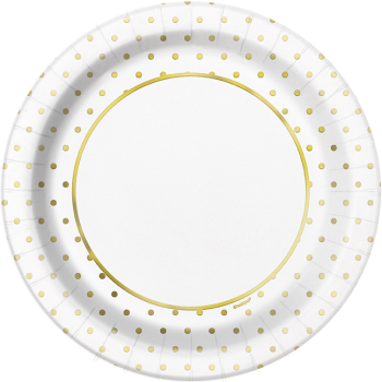 Image de ELEGANT GOLD FOIL DOTS 9" PLATES