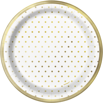 Image de ELEGANT GOLD FOIL DOTS 7" PLATES