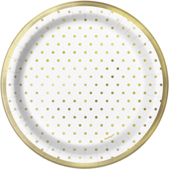 Image sur ELEGANT GOLD FOIL DOTS 7" PLATES