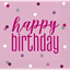 Image de TABLEWARE - GLITZ PINK HAPPY BIRTHDAY - BEVERAGE NAPKINS