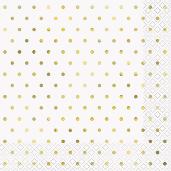 Image de ELEGANT GOLD FOIL DOTS LUNCHEON NAPKINS