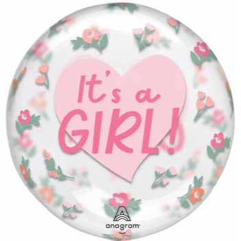Picture of IT'S A GIRL FLORAL CLEARZ  BALLOON 