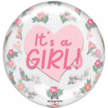 Image de IT'S A GIRL FLORAL CLEARZ  BALLOON 