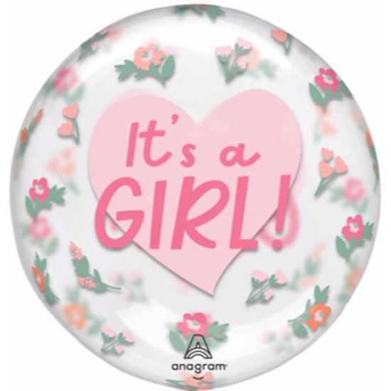 Image sur IT'S A GIRL FLORAL CLEARZ  BALLOON 