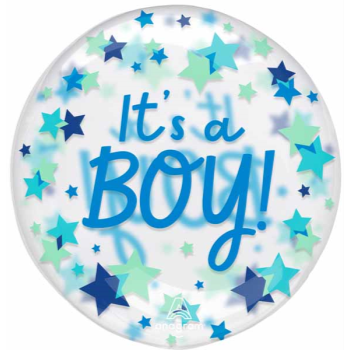 Image de IT'S A BOY STARS CLEARZ  BALLOON 