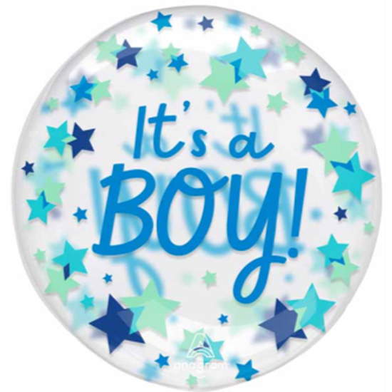 Image sur IT'S A BOY STARS CLEARZ  BALLOON 