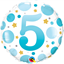 Picture of 18" FOIL - AGE #5 BLUE DOTS