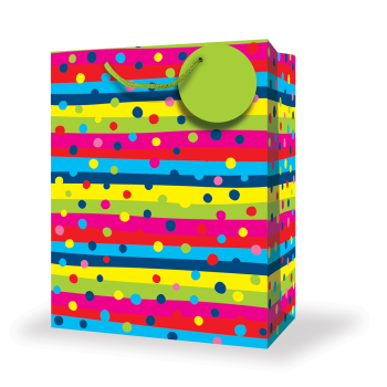 Picture of ASST BIRTHDAY MEDIUM DOTS GIFT BAG