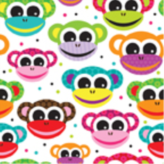 Picture of GIFT WRAP ROLL - BRIGHT MONKEY PATTERN 