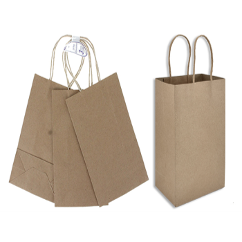 Picture of KRAFT PAPER TOTE BAG WITH HANDLE - 3/PK  - SMALL