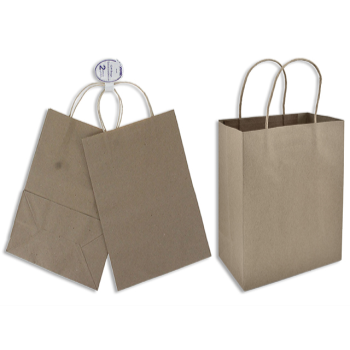 Picture of KRAFT PAPER TOTE BAG WITH HANDLE - 2/PK  - MEDIUM