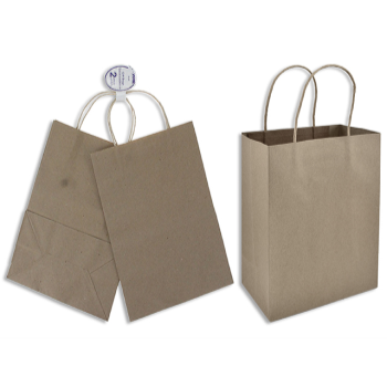 Image de KRAFT PAPER TOTE BAG WITH HANDLE - 2/PK  - MEDIUM