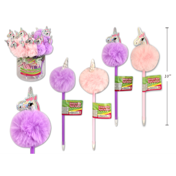 Picture of FAVOUR - PLUSH UNICORN POM POM PENS