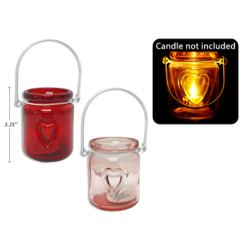 Picture of TABLEWARE - EMBOSSED HEART CANDLE HOLDERS